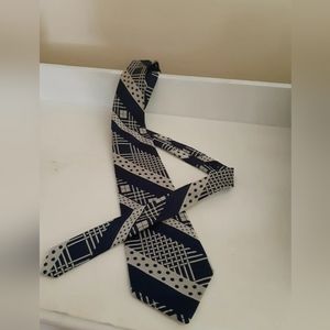 Vintage ABBEY tie bleu and White 57''